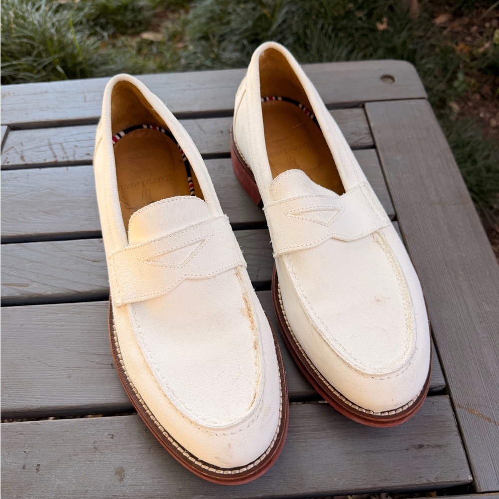 Ralph Lauren Polo Bone Suede Penny Loafers